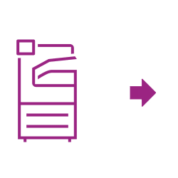 Flèche scanneur icône violette