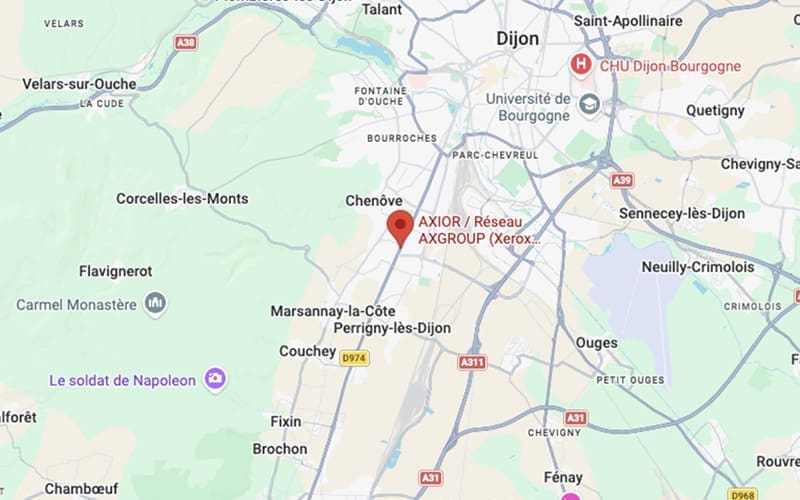 AXIOR Emplacement de l’agence AXIOR sur Google Maps